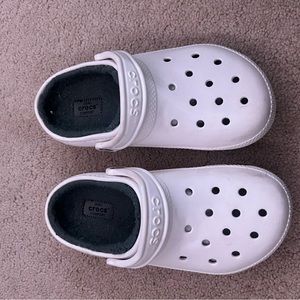 White Fuzzy Crocs
